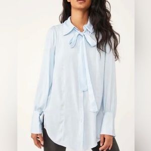 Free People LaLa Blouse in Neon Sky